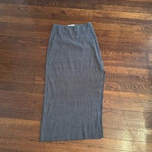 Jonah brown ribbed midi skirt - charcoal